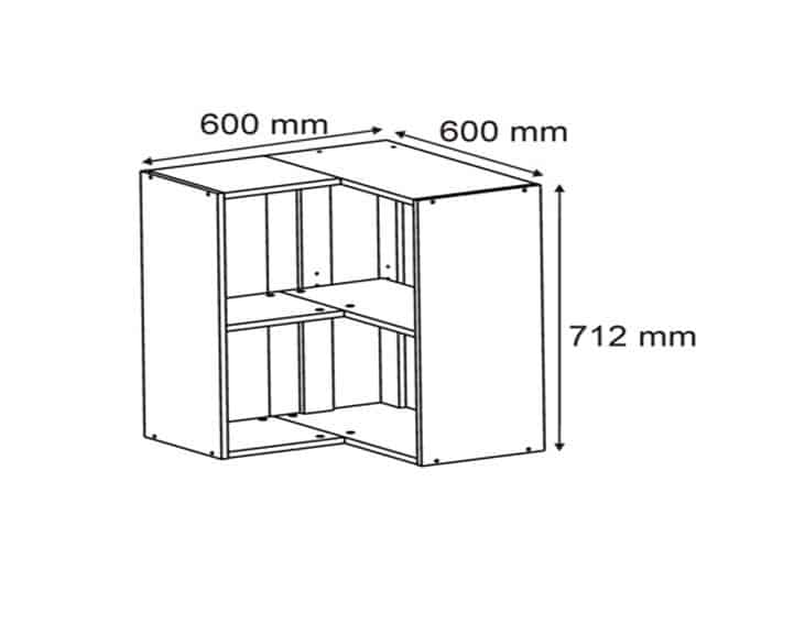 psm6x6l-5897 Virtuves sienas stūra skapītis 600 x 600 mm - Image 1