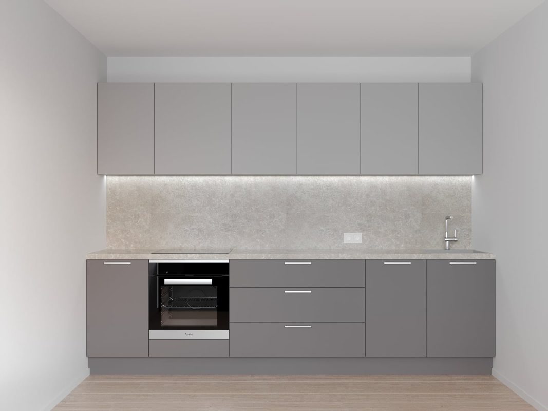 Gaiši pelēka virtuves iekarta Amaldo 3 m